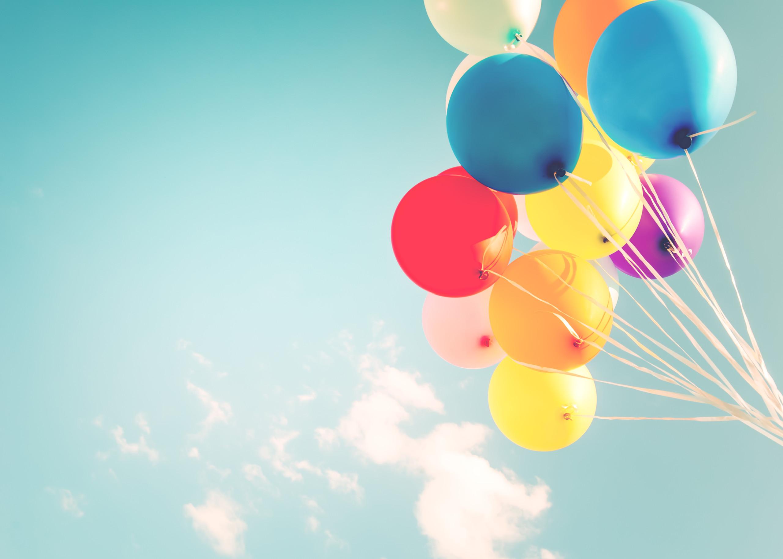 Colorful,Balloons,Done,With,A,Retro,Instagram,Filter,Effect.,Concept