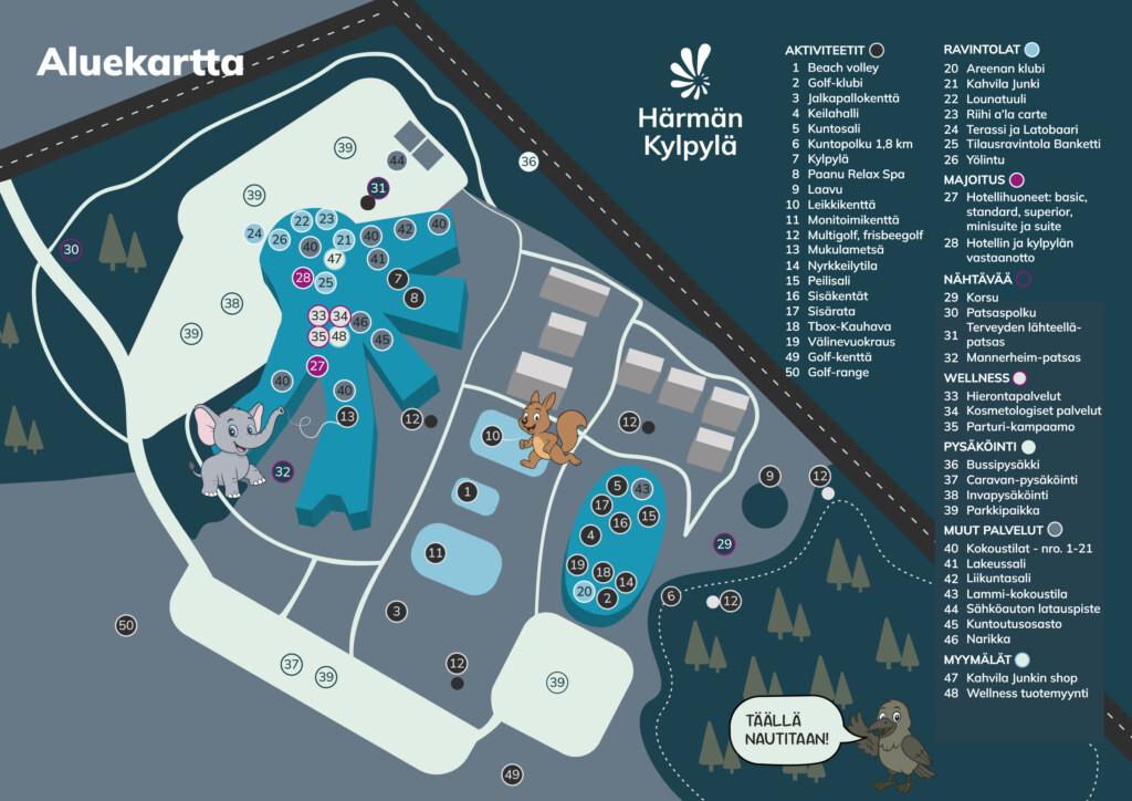 Härmän Kylpylän aluekartta